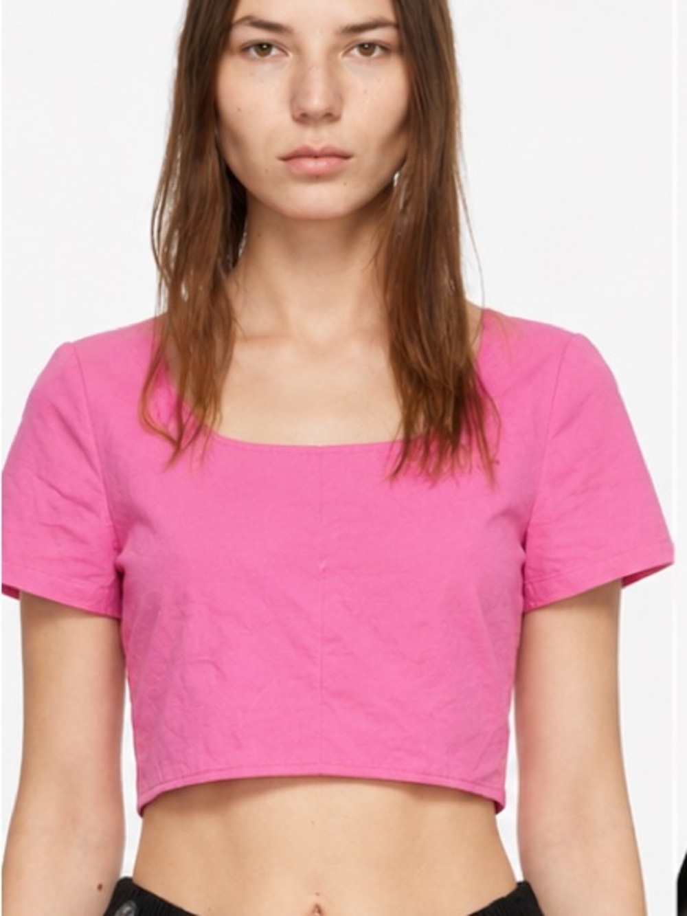 Staud Linen/Cotton Cropped Top - Size M - pink